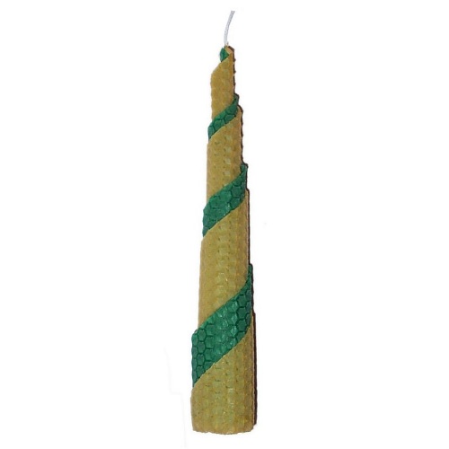 20cm x 2.5cm Two Colour Spiral Beeswax Candle (8 inches x 1 inch (image for) 20cm x 2.5cm Two Colour Spiral Beeswax Candle (8 inches x 1 inch
