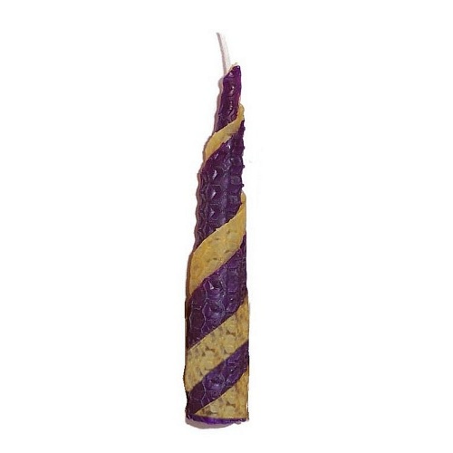 10cm x 1.5cm Two Colour Spiral Beeswax Candle (4 inches x 1/2 in (image for) 10cm x 1.5cm Two Colour Spiral Beeswax Candle (4 inches x 1/2 in