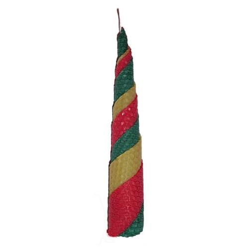 20cm x 3cm Three Colour Spiral Beeswax Candle (8 inches x 1 1/4 (image for) 20cm x 3cm Three Colour Spiral Beeswax Candle (8 inches x 1 1/4